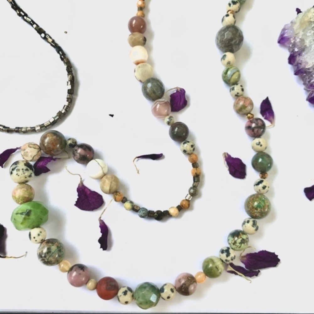 Bohemian Extra Long Semi Precious Stones Necklace